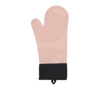 XHZMDWOU Guanti Barbecue Grigliare 1 Paio di Guanti Resistenti al Calore in Silicone da Cucina for Barbecue, Forno A Microonde E Cottura al Forno Guanti da Forno Professional(Pink-Checkered Pattern)