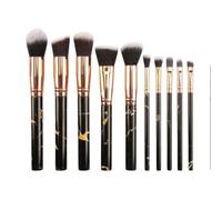 XHZMDWOU Pennelli Make Up Set di Pennelli for Il Trucco 10 Pezzi Pennello for Il Trucco Contour Blush Correttore Ombretto Pennello Set Pennelli Make Up(Black)
