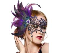 XIABYAYU Maschera Pizzo, Maschere Carnevale Adulti, Maschera Veneziana Donna, Maschere Veneziane Donna, Mascherina Carnevale Adatto Per Ballo, Cosplay, Festa, Viola