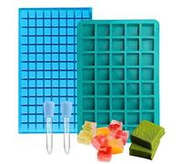 XIACIBDUS 2 confezioni di stampi quadrati in silicone, 40 e 126 cavità stampo quadrato in silicone, per la realizzazione di caramelle al cioccolato, mini vassoio per cubetti di ghiaccio, caramelle