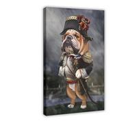 XIAGN Poster artistico su tela, motivo: bulldog imperatore Napoleone, decorazione per camera da letto, ufficio, camera da letto, regalo, 30 x 45 cm