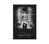 XIAGN Poster del film La Dolce Vita su tela, decorazione artistica da parete per soggiorno e camera da letto, 50 x 75 cm