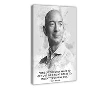 XIAGN Poster su tela con citazione motivazionale di Jeff Bezos, decorazione per camera da letto, ufficio, camera da letto, regalo, 30 x 45 cm