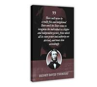 XIAGN Poster su tela con citazioni di Henry David Thoreau "There Will Never Be A Really Free", decorazione per camera da letto, ufficio, stanza, regalo, 20 x 30 cm