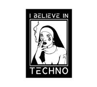 XIAGN Poster su tela, motivo: Raver Religion Techno, decorazione per camera da letto, ufficio, camera da letto, regalo, 30 x 45 cm