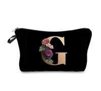 XIAHIOPT Borsa da viaggio da donna con lettera dorata, borsa da viaggio per damigella d'onore, portatile, per telefono e cosmetici, con lettere dalla A alla Z, G
