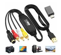 XIAIMIN Convertitore VHS a digitale, Scheda di acquisizione USB 2.0 | Adattatore VHS/AV/RCA, adattatore VCR/DVD a digitale
