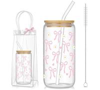 Xialvyu Bicchiere con coperchio e cannuccia per ragazze Aesthetic Stuff Clean Girl Iced Coffee Bicchiere da caffè 16 oz Bicchieri da caffè ghiacciato Matcha per cocktail, whisky, regalo per donne maMa