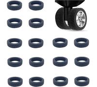 XIANCO Coperture protettive in silicone per bagagli, 16 pezzi, colore nero, assorbimento degli urti, per trolley, valigie, ruote girevoli