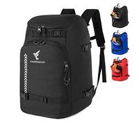 XIANFENGNIAO Zaino per scarponi da sci, 50 l, impermeabile, per viaggi, snowboard, scarponi da sci e snowboard, casco, occhiali per uomo, donna, bambino (nero)