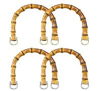 Xiang 4 Pezzi Manici per Borse, Manici Bamboo per Borse la Realizzazione di Borse, Manici di Ricambio Perfetto per Artigianale Fai da Te Maniglie Borsa Tote, Borsetta