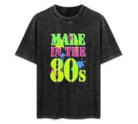 XIANG LIU JI Generation Made in The 80'S Neon T-Shirt Mens Unisex Black Tees L
