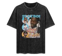 XIANG LIU JI Playboi Carti 90s Retro Rap Hip Hop T-Shirt Mens Unisex Black Tees M