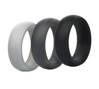 Xiang Ru 1/3/4/10 anelli di gomma siliconica per matrimonio anelli impilabili per uomini e donne e Senza metallo, 19,5, colore: 3 pezzi (nero+grigio scuro+grigio chiaro)., cod. 328091GJZ0783
