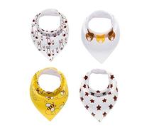 Xiang Ru - Bavaglini a bandana, morbidi e assorbenti, 4 pezzi