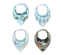 Xiang Ru - Bavaglini a bandana, morbidi e assorbenti, 4 pezzi