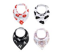 Xiang Ru - Bavaglini a bandana, morbidi e assorbenti, 4 pezzi