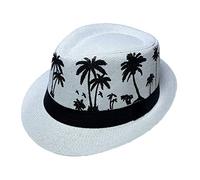 Xiang Ru Cappelli alla moda Panama Fedora per uomo e donna, unisex Manhattan treccia paglia tesa corta Jazz Cap Trilby Beach Sun Hat, A: Albero bianco, Taglia unica