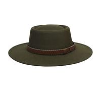 Xiang Ru - Cappello vintage Fedora Jazz con bordo in lana, per matrimonio, cerimonia alla moda, verde, Taglia unica