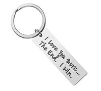 Xiang Ru portachiavi in acciaio inox inciso, regalo di San Valentino, coppia regalo per donne e uomini 1 pezzo I Love You More Taglia unica