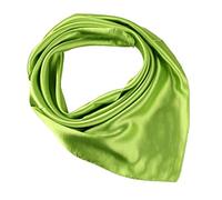 Xiang Ru puro colore quadrato raso seta come sciarpe leggere capelli addormentati per le donne Verde chiaro Taglia unica