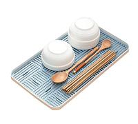 Xiang Ru Scolapiatti con vassoio antigoccia, tappetino per scolare, vassoio per gocce d'acqua per tazza di frutta, utensili da cucina, accessori per il bagno, stuoia per asciugatura