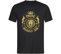 XiangGuFeiNiuWei Pride of Seven Deadly Sins Escanor Anime Unisex Tops Man Woman Sport Wear Tee Unisex 100% Cotton Short-Sleeve T-Shirts Black L