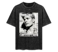 XiangGuFeiNiuWei Problemattic Matt Rife Summer Casual Tee Short Sleeve Crew Neck Cotton Tops Unisex Washed Vintage T-Shirt Black XXXL