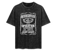 XiangGuFeiNiuWei Queensrÿche Operation Mindcrime American Music Vintage Summer Casual Tee Short Sleeve Crew Neck Cotton Tops Unisex Washed Vintage T-Shirt Black XXXL