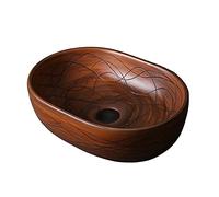 XIANGGUI 1983 Lavandino del bagno lavabo ovale sopra il bancone porcellana ceramica vaschetta bagno lavabo lavabo lavabo artistico 47,5 cm 34,8 cm 13 cm lavabo (colore: A)