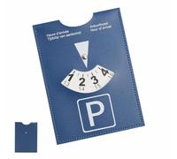 XIANGJIEU Disco Orario Discos Ora di Arrivo Blu per Parcheggio Timer Parcheggi Maxi Similpelle per Auto Moto Camion Camper Multilingue 11 x 15 cm