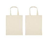 XiangJunly 2 borse tote in tela tinta unita per decorare, in tela di cotone, per donne e uomini, riutilizzabili, grandi borse in tela vuote per artigianato, fai da te, shopping (38 x 45 cm)