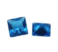 XIANGMO 100pcs 3x3mm Piazza Principessa Cut Blu Mare Scuro Pietra di Vetro Sciolto Sintetico Gemma per Gioielli