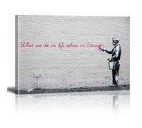 XIANGPEIFBH Banksy What We Do In Life Echoes In Eternity Graffiti Canvas Wall Art Picture Stampa Artwork Pittura Astratta Home Decor 70x125cm(28''x49'') Senza Cornice