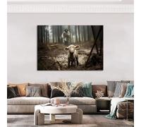 XIANGPEIFBH Classico dipinto vintage da parete Cristo salva l'Agnello HD, stampato su tela, poster, decorazione per la casa, soggiorno, camera da letto, corridoio (80x100cm/senza cornice)