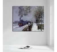 XIANGPEIFBH Claude Monet Train In The Snow Poster Vintage Canvas Painting Stampa Soggiorno Home Decor Modern Wall Art Painting Pictures 30x40cm (12x16inch) Senza cornice
