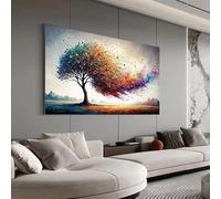 XIANGPEIFBH Dipinto murale astratto Albero della vita: un dipinto decorativo moderno e vibrante a colori, un'opera d'arte contemporanea 60x120cm(24x47inch) Senza cornice