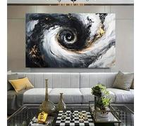 XIANGPEIFBH Dipinto su tela, raffigurante un tornado in bianco e nero con grandi quadri su tela di arte murale contemporanea dorata 50x75cm(20x30inch) Cornice interna