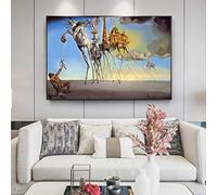 XIANGPEIFBH Famosi dipinti su tela di Salvador Dali sul muro Poster e stampe La tentazione di Sant'Antonio Quadro classico 70x105cm Cornice interna