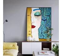 XIANGPEIFBH Giclée Opera d'arte Artista Gustav Klimt Il bacio Dipinto astratto su tela Poster Immagine artistica da parete per soggiorno Decorazione per la casa 50x70cm(20x28inch) Senza cornice