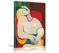 XIANGPEIFBH Picasso Il Sogno Famosa Opera D'arte Dipinti Su Tela Riproduzione Picasso Dipinti Sulla Parete Immagini di Arte Per La Decorazione Domestica 45x65 cm Cornice Interna