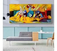 XIANGPEIFBH Quadri astratti per pareti per soggiorno Decorazioni per la casa moderne Opere famose di Picasso Stampa su tela HD 80x160 cm (32''x63'') Cornice dorata