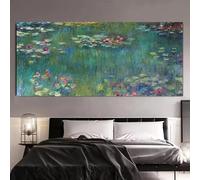 XIANGPEIFBH Riproduzione di dipinti su tela di grandi dimensioni di Claude Monet, Water Lotus, poster impressionisti, stampe, decorazioni murali per la casa. 70x140cm(28x55inch) Cornice interna