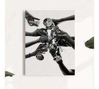 XIANGPEIFBH Stampa artistica da parete vintage Cheers con cocktail in bianco e nero, poster stampato su tela HD, decorazione per casa, soggiorno, ufficio, bar(30x40cm(12x16inch) senza cornice)