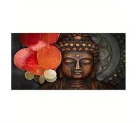XIANGPEIFBH Stampa artistica su tela con Buddha astratto e vibrante - Decorazione murale religiosa per soggiorno, camera da letto, ufficio domestico. 50x100cm(20x39inch) Cornice interna