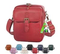 XIANGSHI Balconfoster Crossbody Bags for Women Anti Theft, Collaboraten1 Crossbody Leather Bags for women, Large Capacity Vintage Cross Body Leather Bag for Women with Built in Wallet (Red)