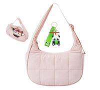 XIANGSHI Bloomr Bag, Small Puffer Crescent Shoulder Bag, Small Puffer Purses for Women, with Adjustable Shoulder Strap (Pink)