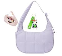 XIANGSHI Bloomr Bag, Small Puffer Crescent Shoulder Bag, Small Puffer Purses for Women, with Adjustable Shoulder Strap (Purple)