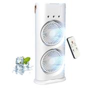 XIANGSHI Bullseyeair Portable Double Fan, 2025 New 3 in 1 GetBullseye Air Fan, Bullseyeair Rechargeable Misting Fans, Double Window Fans with 3-Speed, LED & Remote for Home, Office, Bedroom (1PCS)