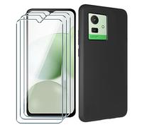 Xiangyun Cover per Cubot Note 50 Custodia + 3 X Film di Vetro Temperato Protezione- Caso Silicone Nero Protettiva TPU Bumper Leggero Morbido Shell Case (6.56")